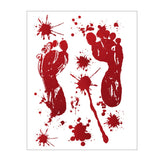 Xpoko Horror Blood Handprint Footprint Fingerprint Halloween Stickers Wall Window Floor Decor Horror Blood Sticker Haunted House Decor