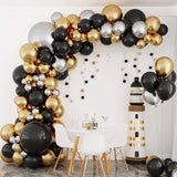 Black Gold Balloon Garland Arch Confetti Latex Baloons Graduation Happy 30th 40th 50th Birthday Party Decor Adults Baby Shower