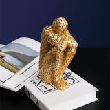 Mosaic Character Model Sculpture Resin Thinker Bookshelf Character Statue Bookend Living Room Office Furnishings Creative Crafts