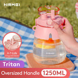 back to school Large Capacity Plastic Water Bottle Tritan Kawaii Cup Cute Portable Tumbler With Chug and Straw Lid BAP Free For Girl Child