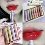 Xpoko Mirror Lip Glaze Lasting Waterproof Moisturize Ice Fruit Tea Glass Lip Gloss 8 Color Velvet Liquid Lipstick Sexy Red Lips Makeup