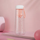 Xpoko Cat Paw Water Bottle Pink Plastic Bottles 550Ml For Girls Home Office Tea Kawaii Drinkware Cute Portable Drinking Bottle