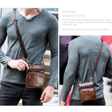 2022 New Men's shoulder bag leather men's bag casual classic retro cowhide shoulder messenger small bag men's messenger bag