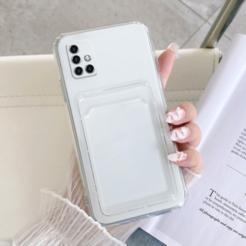 Back to School New Wallet Card Holder Case For Samsung Galaxy A53 A33 A13 A03S 164 166 A82 A72 A52 A32 4G 5G A02 A02S A51 Soft TPU Clear Cover