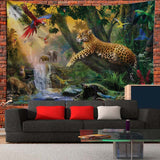 Forest Tiger Pattern Living Room Tapestry Bedroom Background Wall Hanging Tapestry Tatami Bedside Art Decor Tapestry