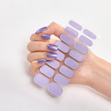 Xpoko 16Tips Nail Stickers  Solid Color Nail Stickers Simple Waterproof Nail Stickers Full Color Solid Color Stickers