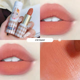 Xpoko Velvet Matte Mousse Lipstick Cute Cartoon Animal Lip Gloss Lasting Non-Stick Cup Embossed Tinted Lips Glazed Makeup Maquillage