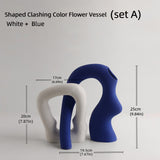 Special-shaped vases, ceramics, living room wine cabinet decoration, Klein blue and white creative ornaments