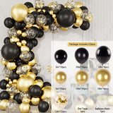 Black Gold Balloon Garland Arch Confetti Latex Baloons Graduation Happy 30th 40th 50th Birthday Party Decor Adults Baby Shower