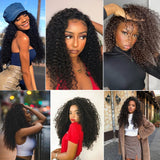 Darker Brown Colored Synthetic Machine Hair Wigs For Black Women Kinky Curly 18inch Medium Length Side Part Soft Wig