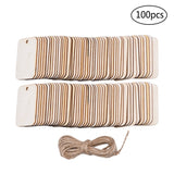 Xpoko Unfinished Nature Wood Slice Gift Tags Blank Wooden Hanging Label With Rope For Wedding Birthday Party Decor DIY Bookmark Crafts