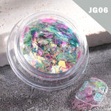 Xpoko 1 Box Pearl Nail Glitter Powder Neon Shimmer Mirror Mermaid Dipping White Purple Nail Chrome Pigment Dust Polish Decor GLB01-07