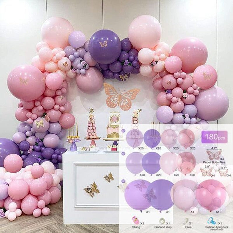 Xpoko Macaron Purple Balloon Garland Arch Kit Birthday Party Foil Balloon Wedding Baby Shower Birthday Party Decor Kids Adults