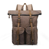 2022 men's bag Horseskin canvas backpack oil wax canvas bag men's waterproof wear-resistant outdoor travel bag men's backpack