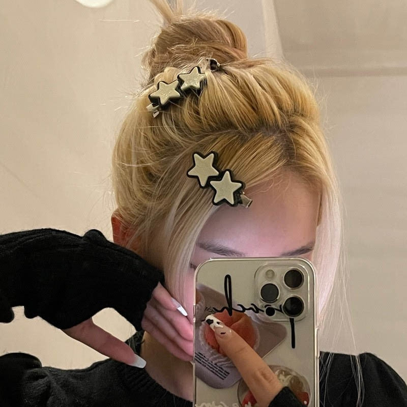 Barbie aesthetic Back to school  1pcs/set Y2k Star Hairpin 2023Summer New Korean Fashion Charm Alligator Clip Punk Hair Accessories for Women Children Headdress