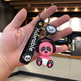 Back to School Creative Rock Music Elephant Keychain Cartoon Classic Music Panda Animal Key Chian Holder Women Bag Llavero Gift Car Keyring