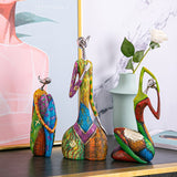 Modern Painting Lady Art Sculpture Home Decoration Fashion Woman Resin Art&Craft Beauty Figurines for Interior Desktop Ornaments