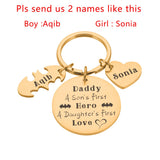 fathers day gifts from daughter Fashion Keychain Personalized Customized Products Name Keychains Happy Father's Day Gift From Son Daughter To Daddy Hero Rings