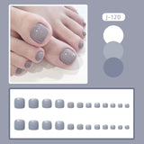 Back to school J81-120 Oni Nail French Wear Manicure Toenail Patch Finished False Nail Nail Patch Detachable A Box of 24 Pieces Gift Kit