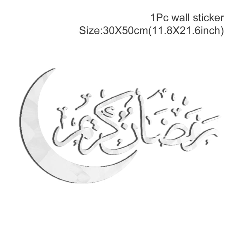 Ramadan Window Sticker Eid Mubarak Decor Kareem Ramadan Decorations For Home Islamic Muslim Party Gifts Mural Wall Decals Decor