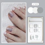 Back to school New Spice Girls Sweet Style Toenail Wearing Manicure Solid Color False Nail Finished Patch Removable A Box of 24 Pieces Gift Kit