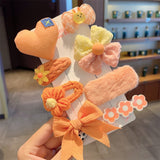 Back to school guide Plush Hair Clip Autumn and Winter Little Girls' Side Barrettes Cute Girls' Baby Headwear 2022 New Hairpins