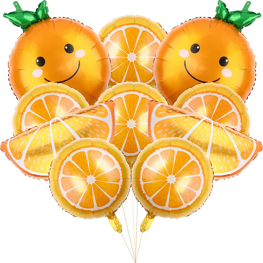 10pcs Orange Citrus Foil Balloons For Little Cute Baby Shower Summer Citrus Themed Boys Girls Birthday Party Decorations