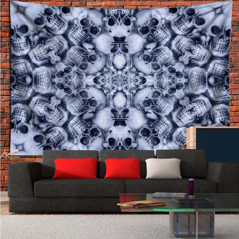 New Skull Print Pattern Home Living Room Bedroom Decoration Tapestry Room Decoration Wall Hanging Beach Towel Can Be Customized