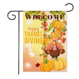 Xpoko 2022 New Thanksgiving Garden Flag Autumn Harvest Scene Printing Yard Decoration Banner 30*45Cm（11.81IN*17.71IN）