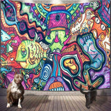 Aesthetic  Hippie Tapiz Art  Tapestry  Psychedelic Tapestry Wall Hanging Hippie Tapestry for Bedroom Dorm Indie Room Decor