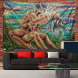 Psychedelic  Couple Lover Make Love Tapestries Unique Art Black Art Custom Living Room Decoration Gift Bedroom Dropshipping