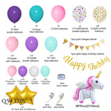 136pcs Unicorn Balloon Arch 1st Birthday Party Decorations Kids Globo Baby Shower Girl inflatable Latex Balloons Garland Kit