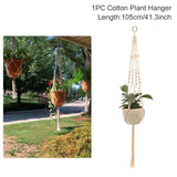 Xpoko Hanging Plant Handmade Macrame Hanger Flower Pot Planter Hanger Wall Decor Hanging Planter Hanging Basket Home Garden Supplies