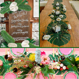 Xpoko Artificial Tropical Palm Leaves Hawaiian Luau Safari Jungle Party Decoration Summer Wedding Birthday Home Table Decor Fake Plant