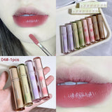 Xpoko Mirror Lip Glaze Lasting Waterproof Moisturize Ice Fruit Tea Glass Lip Gloss 8 Color Velvet Liquid Lipstick Sexy Red Lips Makeup