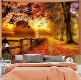 Cherry Blossom Avenue Tapestry Wall Hanging Landscape Wall Tapestry for Home Living Room Bedroom Dorm Wall Decor