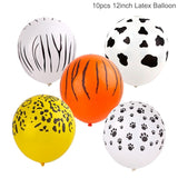 26 Pcs Jungle Animal Balloons Set Chrome Metallic Latex Balloon 32inch Gold Number Globos Kids Birthday Party Baby Shower Decor