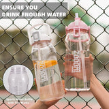 back to school 1/2/3 Liter Big Motivational Water Bottle Gourd with Straw Clear Portable Drinking Bottles Tritan BPA Free Sport water jug cup