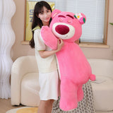 back to school 40-90cm Kawaii Pink Bear Plush Toy Red Strawberry Cute Stuffed Animal Bear Sleeping Pillow Plush Doll Elementary Student Gifts