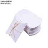Xpokp 10/20/30Pcs Pillow Candy Box Kraft Paper Christmas Gift Packaging Boxes Candy Bags Wedding Favors Birthday Party Decorations