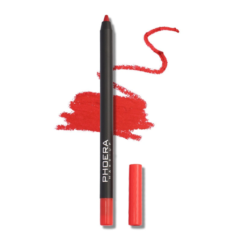 Xpoko Waterproof Matte Lipliner Pencil Sexy Red Contour Tint Lipstick Lasting Non-stick Cup Moisturising Lips Makeup Cosmetic 12Color