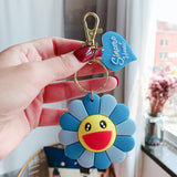 Back to School New Colorful Soft Sunshine Smile Keychain Sun Flower Keychain Car Sunflower Keyring Pendant Jewelry Best Event Gift