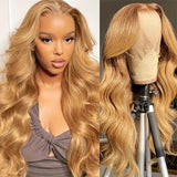 Xpoko Honey Blonde Lace Wigs For Women Synthetic Lace Front Wigs Omber Blonde Lace Frontal Wig Pre Plucked Hairline With Baby Hair