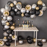 Black Gold Balloon Garland Arch Confetti Latex Baloons Graduation Happy 30th 40th 50th Birthday Party Decor Adults Baby Shower