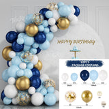 Xpoko Blue Silver Metal Balloon Garland Arch Wedding Birthday Balloons Decoration Birthday Party Latex Balloons For Kids Baby Shower