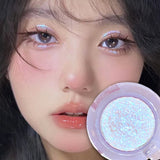 Xpoko Back to School Potato Texture Glitter Eyeshadow Palette Pearlescent Diamond Monochrome Highlighter Powder Brighten Shiny Eyes Makeup Cosmetics