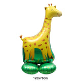 Xpoko 4D Standing Lion Dinosaur Animal Foil Balloons Kids Jungle Safari Birthday Party Decoration Toy Gift Helium Air Globos