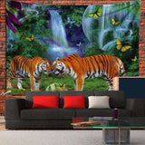 Forest Tiger Pattern Living Room Tapestry Bedroom Background Wall Hanging Tapestry Tatami Bedside Art Decor Tapestry