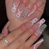 W097 Press on French Nails Set with Sweetie Design