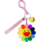 Back to School New Colorful Soft Sunshine Smile Keychain Sun Flower Keychain Car Sunflower Keyring Pendant Jewelry Best Event Gift